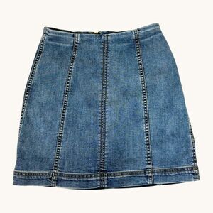 Free People Modern Femme High Waisted Bodycon Denim Mini Skirt Size 0